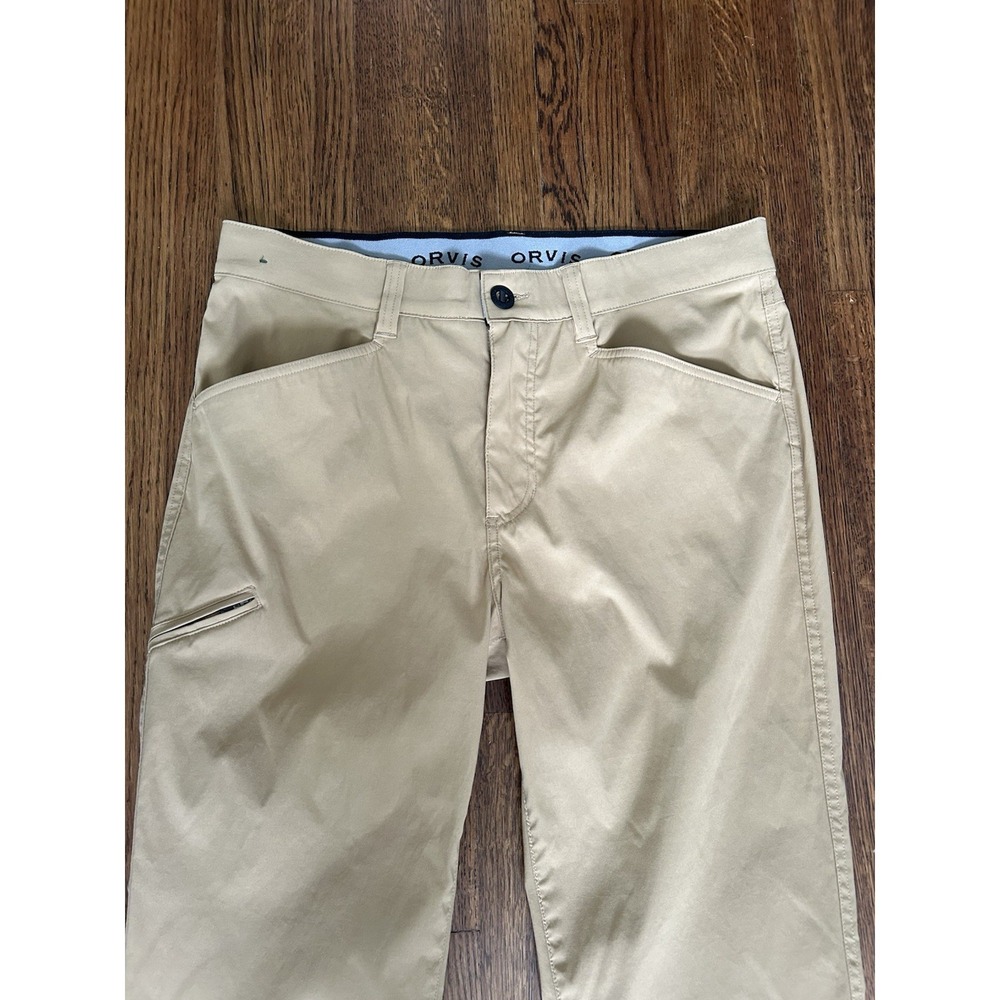 Orvis All-Weather Comfort Men's Beige Stretch Water Repellent Pants 34x29 - Picture 2 of 10